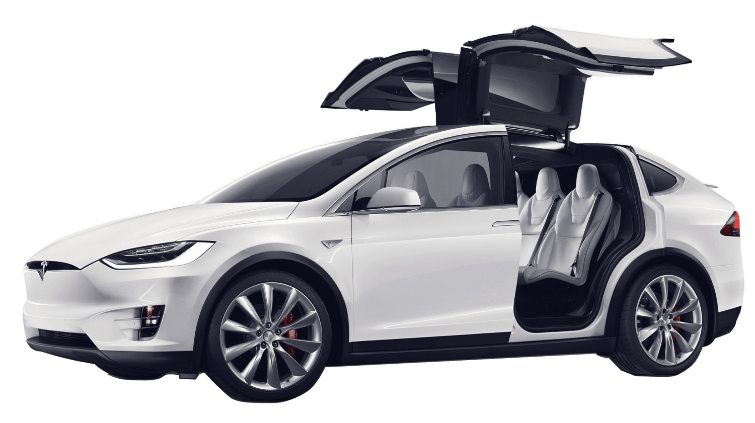 Tesla Model X белого цвета